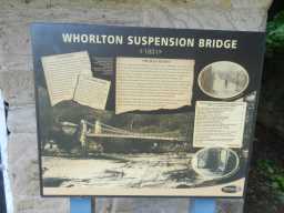 Information sign near Toll House at NW end of Whorlton Bridge May 2016
